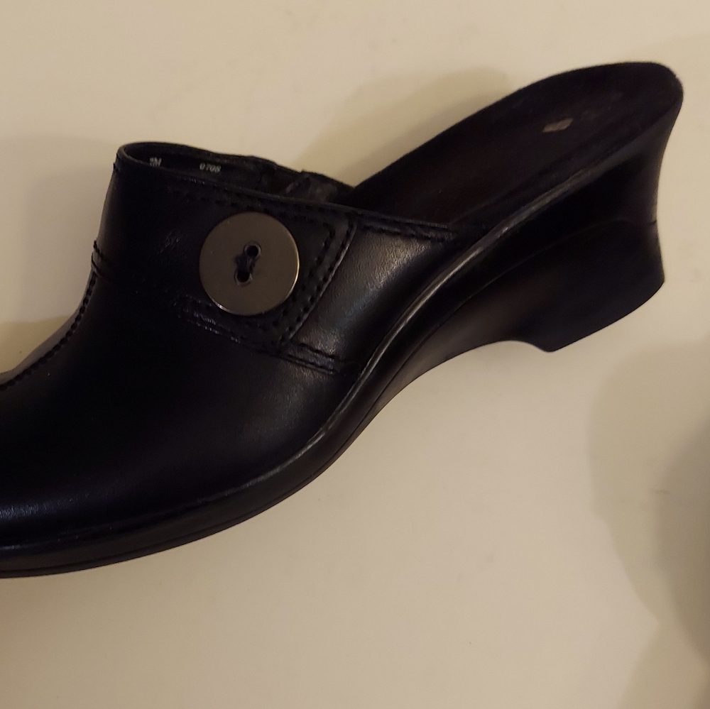 Clarks Leather Clogs With Buttons - image 2